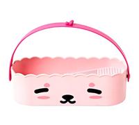 Boîte de rangement pour cosmétiques avec poignée pour nettoyer les pinceaux de maquillage et les œufs de beauté - Fournitures de salle de bain pratiques pour les amateurs de maquillage