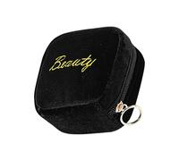 Boîte de rangement pour cosmétiques - Trousse de voyage avec fermeture éclair - Trousse de maquillage de voyage - Kit de rangement pour eyeliner, crayon à sourcils, poudre, Noir , voir description