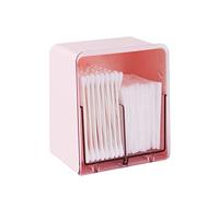 Boîte de rangement pour cotons-tiges, cotons-tiges, boules de coton, fil dentaire, boîte distributrice avec 2 compartiments, pour salle de bain, coiffeuse, comptoir (rose)
