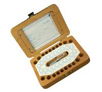 Boîte de Rangement pour Dents de Lait en Bois pour Bébé et Garçon et Filles | Coins Arrondis, Demi-arcs Lisses, pour Souvenirs, Autocollants Raffinés, Boîte de Mémoire