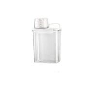 Boîte de rangement pour détergent à lessive avec échelle de quantité, récipient de rangement scellé pour salle de bain avec compartiment à linge, transparent, M