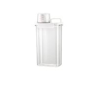 Boîte de rangement pour détergent à lessive avec échelle de quantité, récipient de rangement scellé pour lessive en poudre, salle de bain avec compartiment à linge, transparent, L