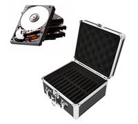 Boîte de Rangement pour Disque Dur 2,5 Pouces, Boîte de Protection pour Disque Dur, 20 Baies Double Protection pour Disque Dur, Poignée Portable pour Disque Dur avec Verrou de Sécurité pour Bureau à D