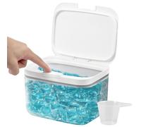 Boîte de rangement pour dosettes de lessive de 2,8 L, boîte de rangement pop-up automatique pour cuisine, salle de bain, support de dosettes de lave-vaisselle, récipient de rangement scellé avec tasse