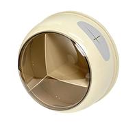 Boîte de rangement pour emballage alimentaire avec couvercle transparent, support mural rotatif à 360°, 24,5 x 24,5 x 13 cm, couleur crème