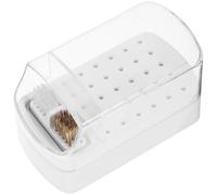 Boîte de Rangement pour Embouts de Ponceuse, 30 Slots, Plastique | Coque Transparente, Format 12x6,3x6cm, Brosse Incluse, Usage Salon ou Maison
