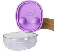 Boîte de rangement pour en-cas sans contact et sans dégâts（Purple） | Boîte transparente en silicone avec double prise en main pour noix, bonbons et aliments secs