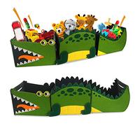 Boîte de rangement pour enfants, 3 boîtes de rangement amovibles en feutre crocodile, pliable, en feutre, pour garçons et filles