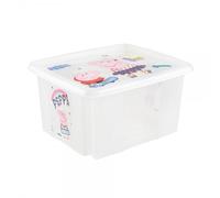 keeeper Boîte de rangement Peppa Pig Karolina – 24 L, pivotante et empilable, transparent naturel