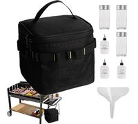 Boîte de rangement pour épices de camping, kit de rangement étanche pour 6 bouteilles, distributeur d'épices et d'herbes - Pour la famille, les amis, le barbecue, le pique-nique, la maison, le camping