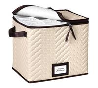 Boîte de rangement pour flûtes à champagne avec séparateurs - Peut contenir 12 flûtes à champagne jusqu'à 7,6 cm de large - Étui de rangement pour verres à pied - Protège la porcelaine fine - Poubelle