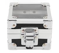 Boîte de rangement pour forets à ongles, conception de serrure transparente, conteneur de bureau à 25 trous (Noire)