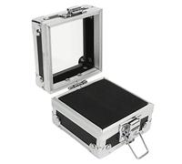 Boîte de rangement pour forets à ongles en alliage d'aluminium, couvercle transparent, organisateur à 25 trous pour les artistes et les salons de manucure, légère, durable et (Black)