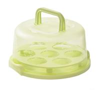 Boîte de rangement pour gâteau portable, ronde, avec double clips de verrouillage et poignée pliable, pour le transport de gâteaux de 20,3 cm (vert)
