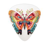 Boîte de rangement pour guitare acoustique avec broderie et papillons colorés