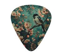 Boîte de rangement pour guitare acoustique avec motifs floraux et oiseaux
