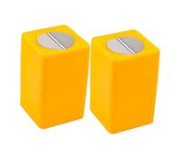 Boîte de Rangement pour Lames 2 Pièces ABS Jaune | Rangement des Lames Usagées, pour Station de Barbier et Atelier, Effet de Stockage Propre