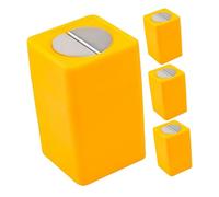 Boîte de Rangement pour Lames 4 Pièces en ABS Jaune, Sécurité | Lames de Rasoir et Lames Cassables, Fente Anti-déversement, Usage Salon et Atelier, Lot de 4