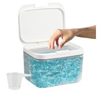 Boîte de Rangement pour Lessive avec Couvercle Automatique Pop-up, 2.8L Récipient à Dosettes de Lessive en Plastique avec Tasse à Mesurer pour Poudre à Lessive, Dosettes de Lavage, Bombes de Bain