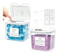 Boîte de rangement pour lessive avec fermeture à pression et cuillère, 2 x | Boîte à lessive pop-up avec couvercle, boîte à lessive en plastique pour poudre, perles, capsules de linge