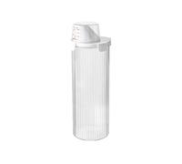 Boîte de rangement pour lessive peu encombrante - Grande capacité - Bocal en plastique pour buanderie organisée et accès facile au détergent (ronde (1 800 ml)