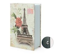 Boîte de rangement pour livre de détournement, coffre-fort secret pour dictionnaire avec serrure/clé à combinaison de sécurité, coffre-fort caché pour livre de détournement (Paris-Clé)