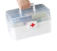 Boîte de rangement pour médicaments - Armoire à pharmacie à 3 couches pour le rangement familial - Boîte à médicaments étanche à la poussière avec une grande capacité - Pour l'école, le camping, les