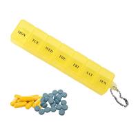 Boîte de rangement pour médicaments - Boîte à pastilles transparente à 7 compartiments | Organisateur de pilules portable, mini étui à pilules étanche à l'humidité
