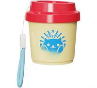 Boîte de rangement pour médicaments en forme de tasse à café avec sept compartiments, fermeture étanche à l'humidité et mécanisme simple d'accès aux pilules (rouge)