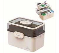 Boîte de rangement pour médicaments - Étui de médecin domestique pliable à trois couches | Conteneur verrouillable pour un usage familial à l'école, rangement polyvalent pour cosmétiques, outils