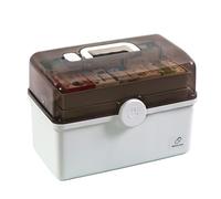 Boîte de rangement pour médicaments, organiseur portable à 3 étagères avec couvercle transparent pour une utilisation polyvalente