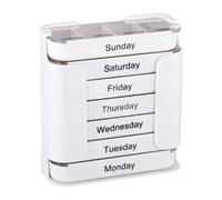 Boîte de rangement pour médicaments - Porte-pilules à code couleur, quatre calendriers, boîte de voyage compacte, design facile à ouvrir, porte-pilules à code couleur pour plus âgés, maison