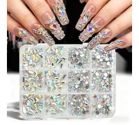Boîte de rangement pour Nail Art, formes assorties, plat, emballée dans une boîte multi-sections pour une organisation facile de l ' artisanat et du mariage