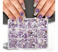 Boîte de rangement pour Nail Art, formes assorties, plat, emballée dans une boîte multi-sections pour une organisation facile de l ' artisanat et du mariage