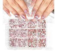 Boîte de rangement pour Nail Art, formes assorties, plat, Nail Art, emballée dans une boîte à plusieurs sections pour une organisation facile des travaux manuels, diamants irréguliers
