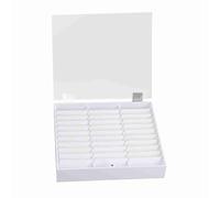 Boîte de rangement pour nail art, présentoir pour faux ongles, organisateur de bijoux, blanc et noir, pour décoration d'ongles (Blanc)