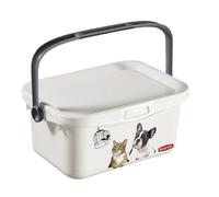 Curver Boîte à Friandises et Aliments pour Animaux Conteneur à Croquette 3L Chien&Chat - 25,7 x 17,7 x 11,3 cm - Blanc