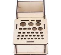 Boîte de rangement pour outils en cuir Étagère en cuir de hêtre Support pour outils de bricolage Organisateur de poinçons pour tiges de ponçage