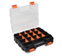 Boîte de rangement pour outils - PP 32,6 x 27,6 x 8,9 cm | Organiseur de vis, 34 compartiments avec séparateurs amovibles | Quincaillerie, vis, boulons, clous, perles, bijoux