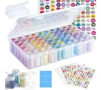 Boîte de rangement pour peinture diamant, 1 lot de 60 compartiments pour perles et étiquettes de peinture diamant, rangement d'art diamant, stockage de points de diamant