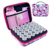 Boîte de rangement pour peinture diamant, 30 emplacements pour accessoires d'art diamant et kits d'outils pour bijoux et perles(Rose)