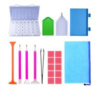 Boîte De Rangement Pour Peinture Diamant 5d, 20 Pièces, Kits D'outils De Broderie, Ensembles D'accessoires, Stylo À Rouleau, Plateau En Argile, Autocollants