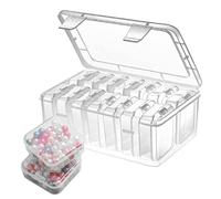 Boîte de rangement pour perles | Mallette de rangement transparente étanche avec 14 compartiments | Boîte de rangement pour perles de bricolage - Pour boucles d'oreilles, bagues, hameçons, colliers