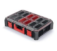 Boîte de rangement pour petites pièces avec compartiments - Transparent - Empilable - 543 x 368 x 122 mm