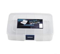 Boîte de rangement pour petites pièces avec crochet 5 compartiments en plastique translucide pour vis, quincaillerie, outils, organisation à domicile et atelier