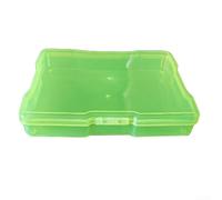 Boîte de rangement pour photos de 10 x 15 cm avec cloison intérieure fixe et fermeture à boucle pour photos de 10 x 15 cm, convient pour l'artisanat, les bijoux et l'organisation de bureau (vert clair