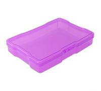 Boîte de rangement pour photos de 10 x 15 cm avec corps transparent, fermeture à boucle et cloison intérieure pour un rangement sûr des photos, autocollants et petites fournitures (violet)