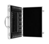 Boîte de Rangement pour Pièces de Monnaie en Aluminium, 40 Supports | DIY Tri Flexible, 40 Joints et Billet, Voyage et Expositions, Argenté Élégant