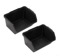 Boîte de rangement pour pièces en plastique avec ensemble de 2 pièces pour le rangement d'outils, l'assemblage d'atelier et la classification du matériel en bleu, rouge ou noir (noir)