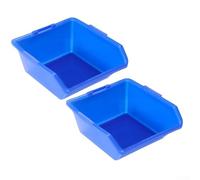 Boîte de rangement pour pièces en plastique avec ensemble de 2 pièces pour le rangement d'outils, l'assemblage d'atelier et la classification du matériel en bleu, rouge ou noir (bleu)